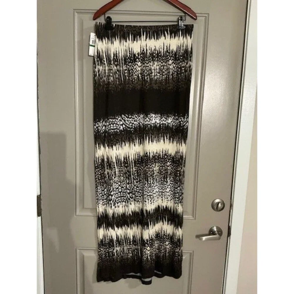 Michael Kors Brown and Beige Maxi Dress Sz L NWT